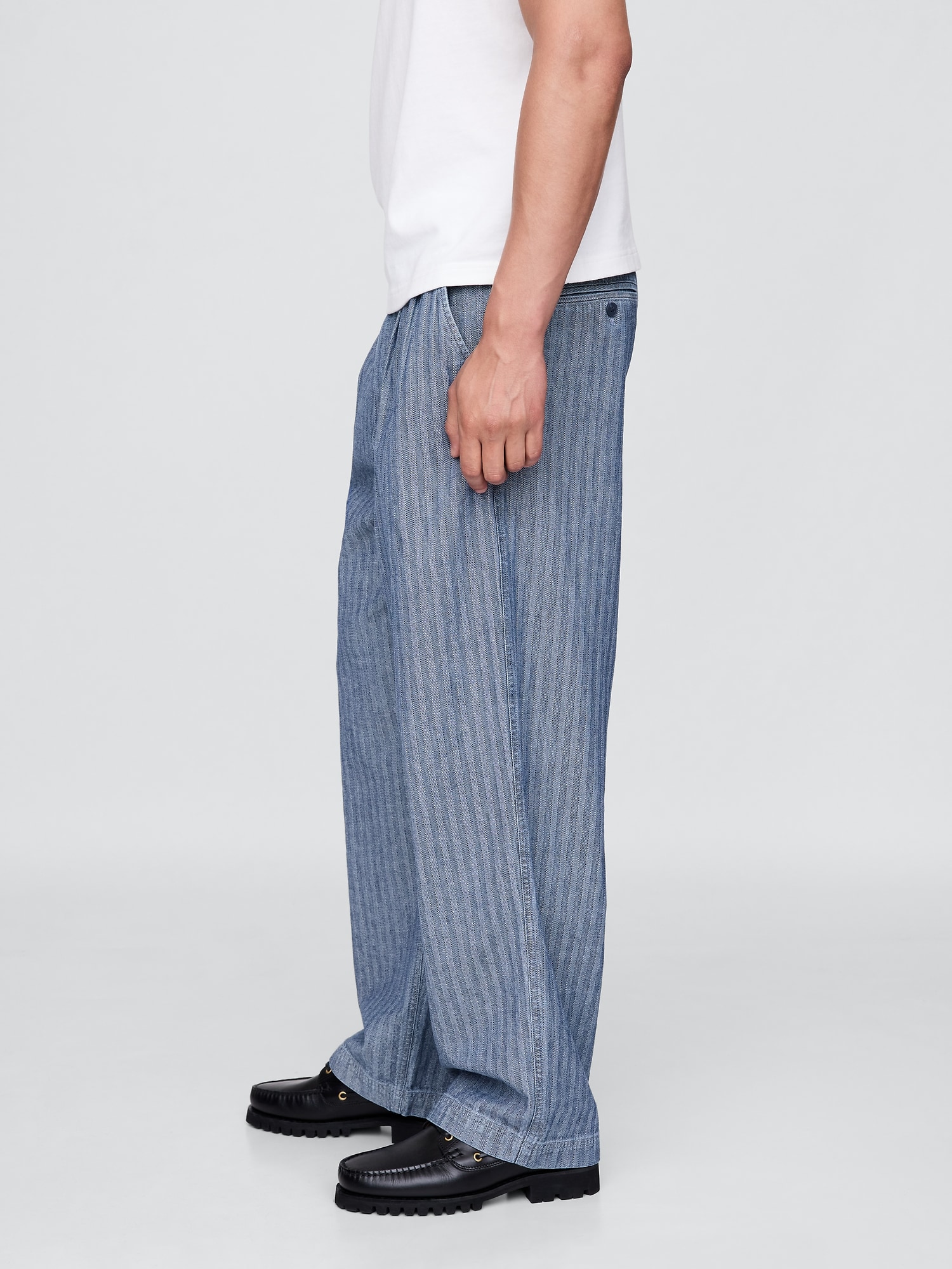 Gap × Malbon ヘリンボーン プリーツ バギーパンツ-2