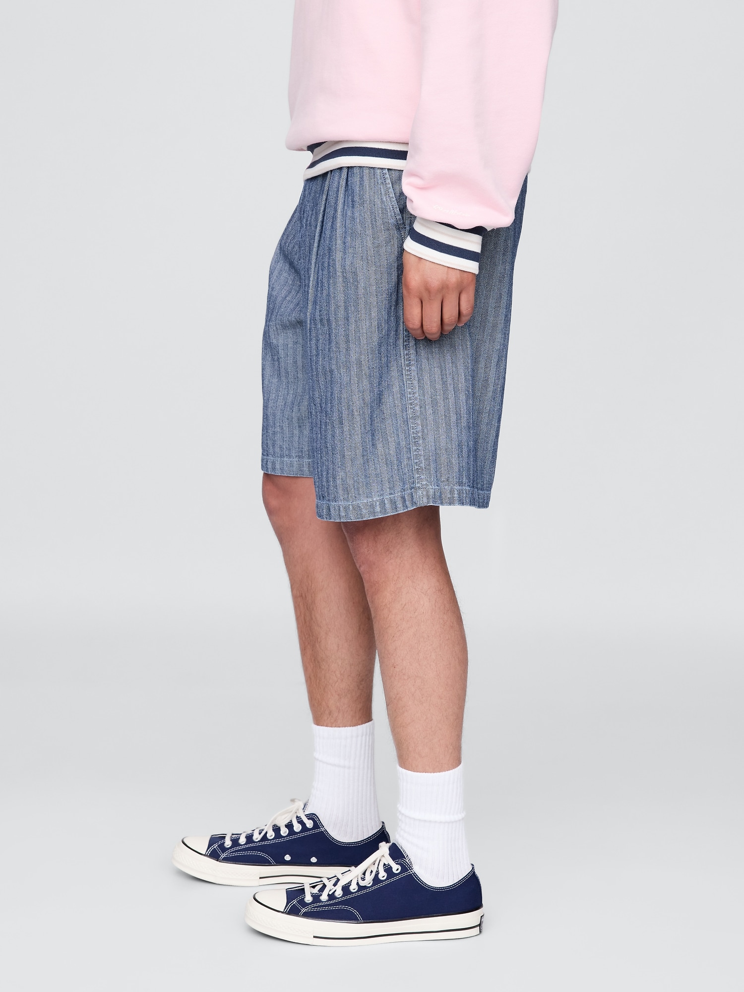 Gap × Malbon 9.5インチ プリーツ バギーショートパンツ-2