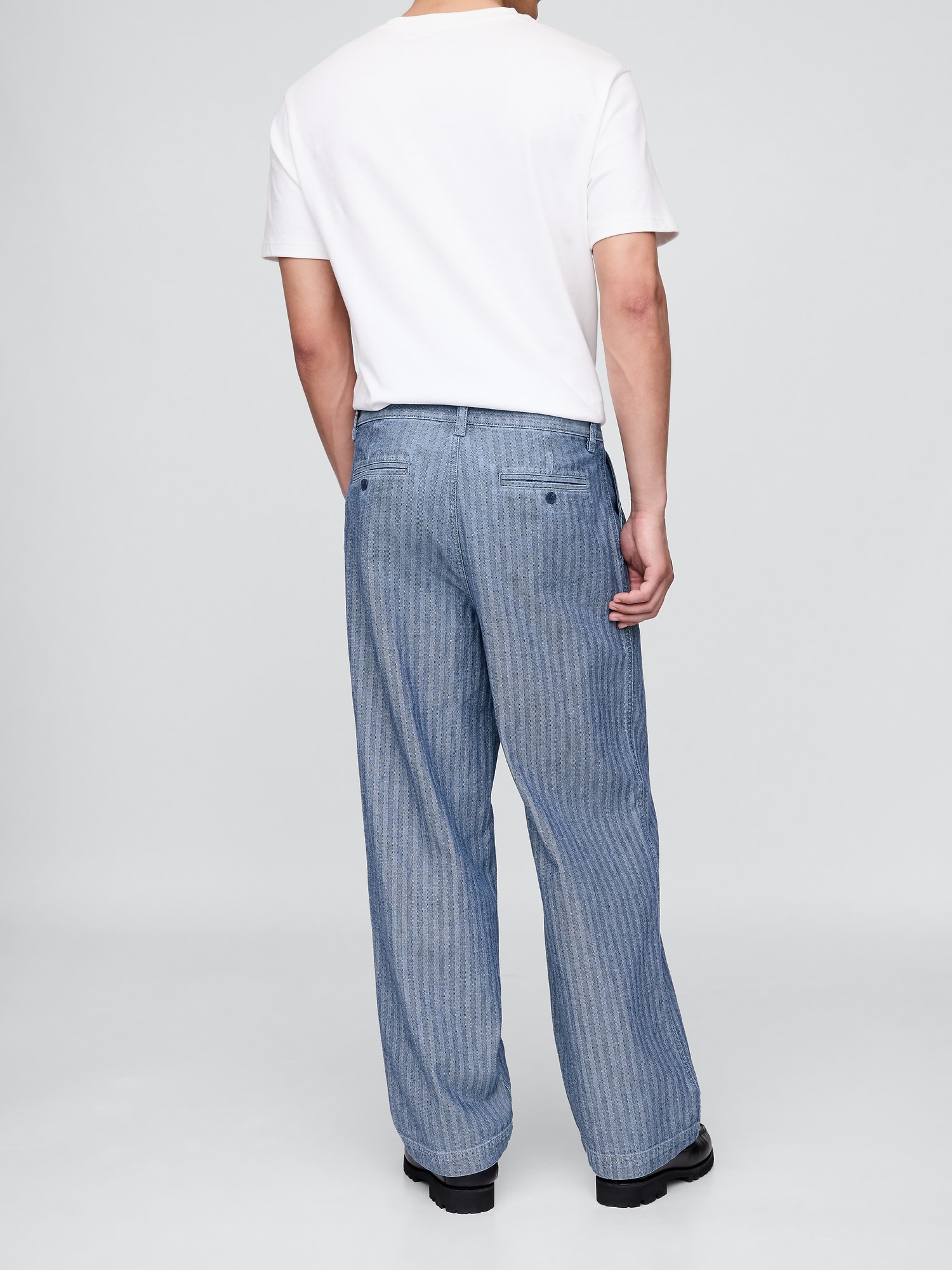 Gap × Malbon ヘリンボーン プリーツ バギーパンツ-3