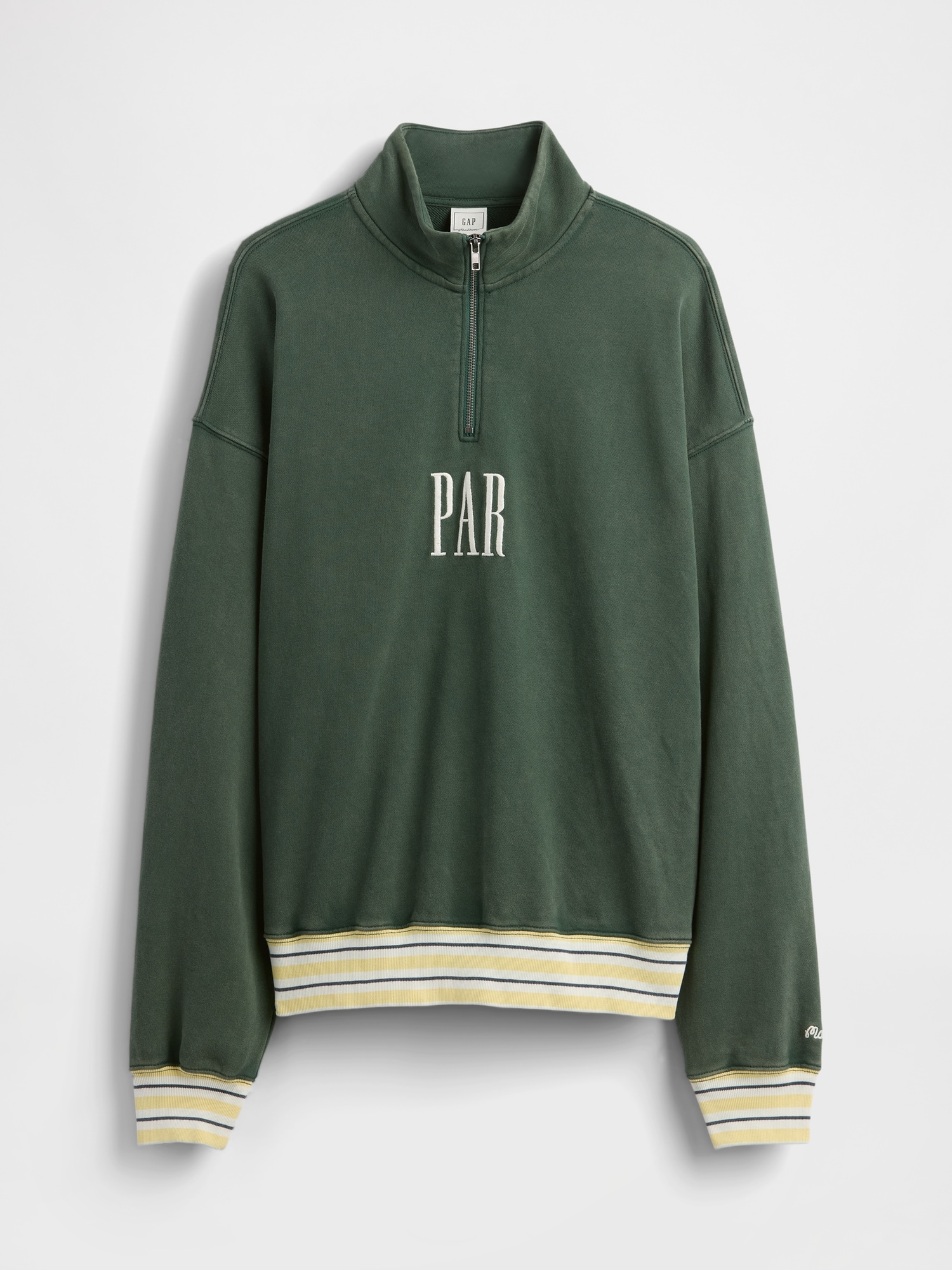Gap × Malbon ヘビーウェイト ロゴ 1/4ジップアップ トレーナー-9