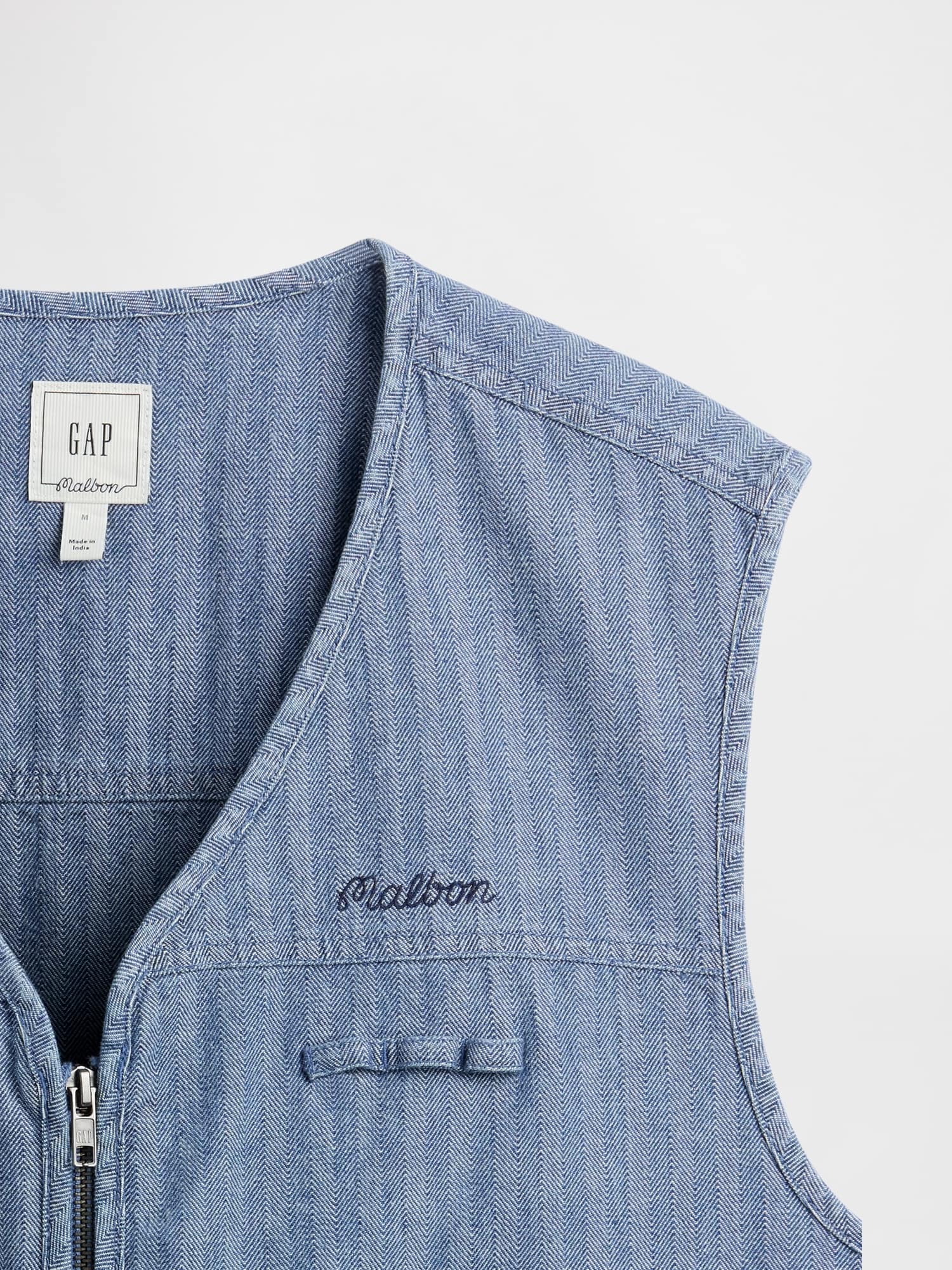 Gap × Malbon ヘリンボーン ユーティリティベスト-4