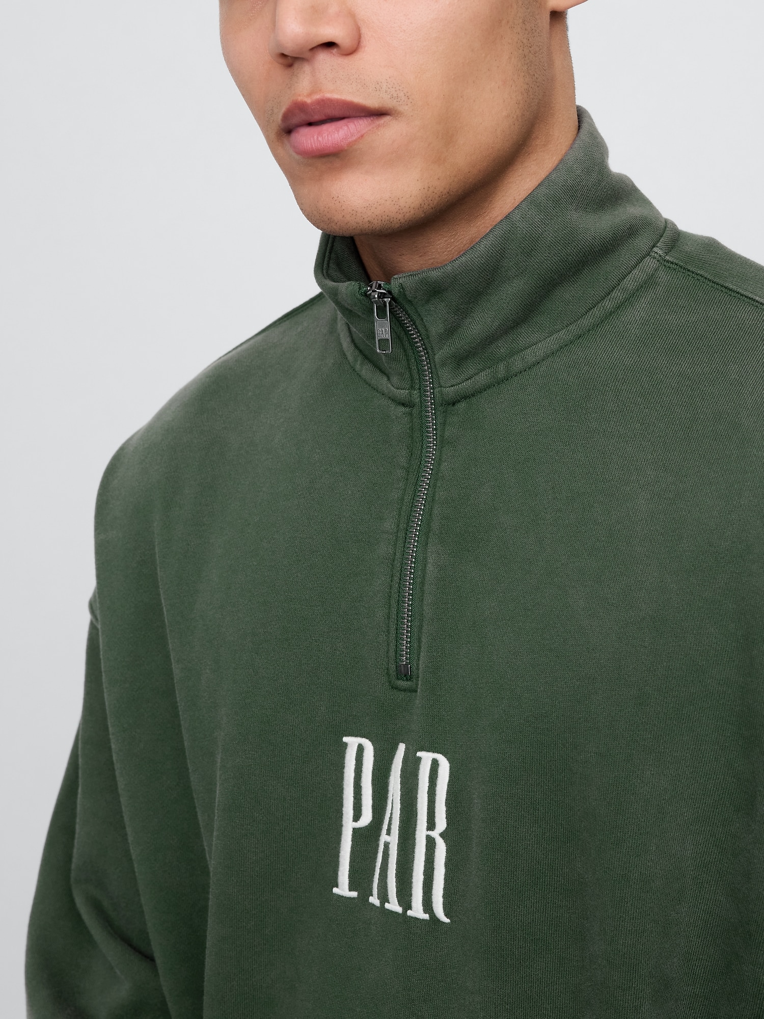 Gap × Malbon ヘビーウェイト ロゴ 1/4ジップアップ トレーナー-5