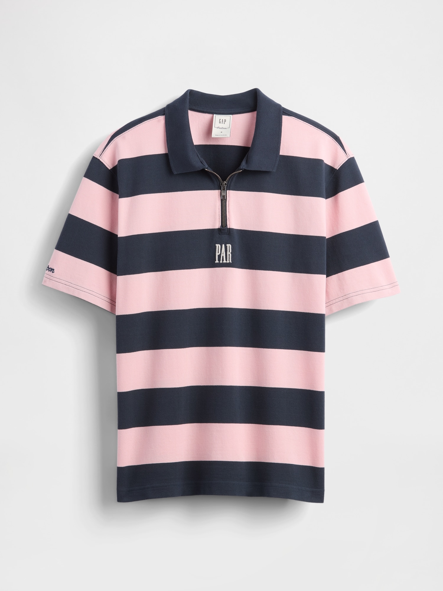 Gap × Malbon ロゴ ストライプ ポロシャツ-4