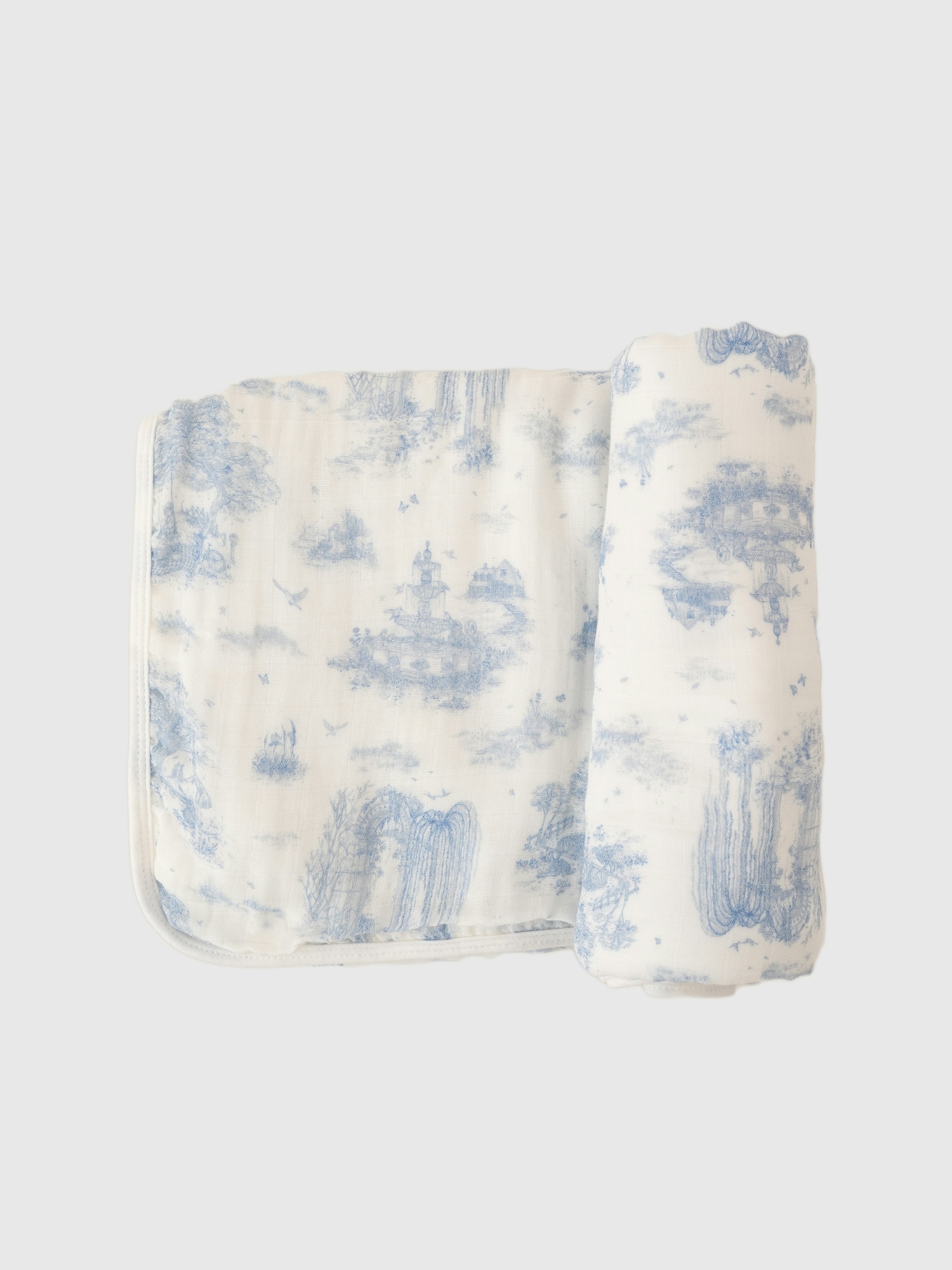 The Gilded Bird Spring Toile Bamboo Baby Blanket