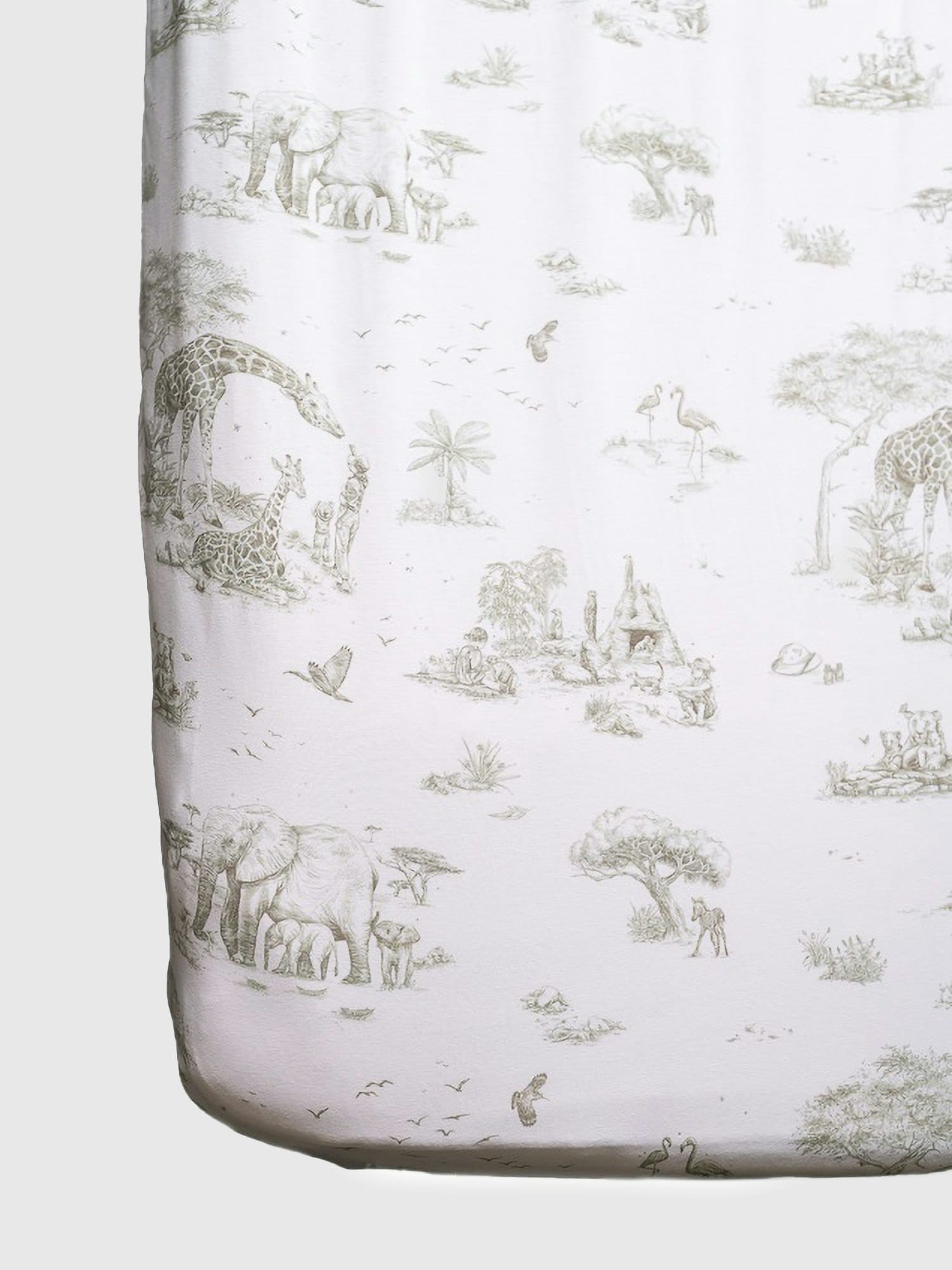 The Gilded Bird Safari Toile Fitted Crib Sheet