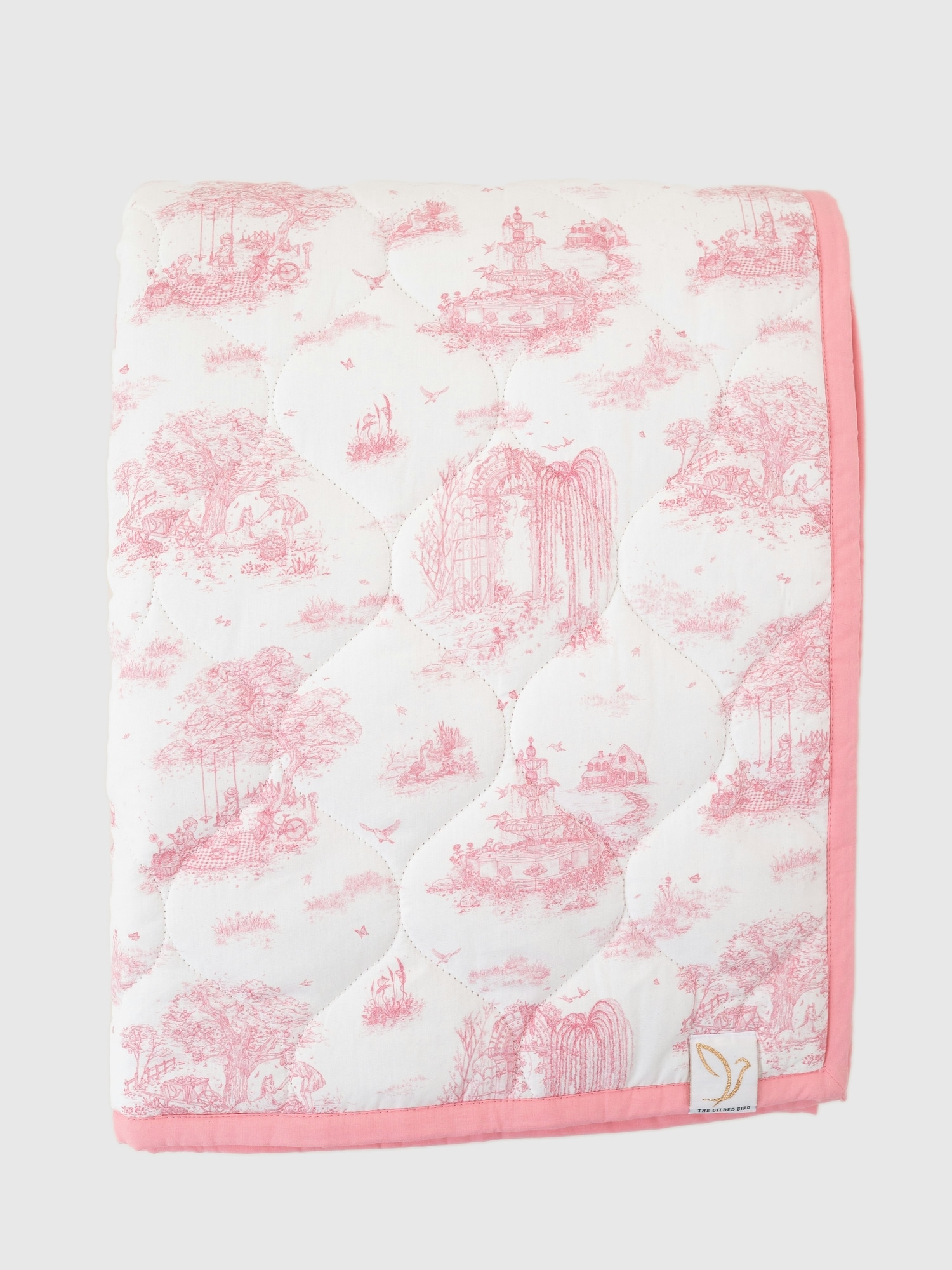 The Gilded Bird Spring Toile Quilted Playmat