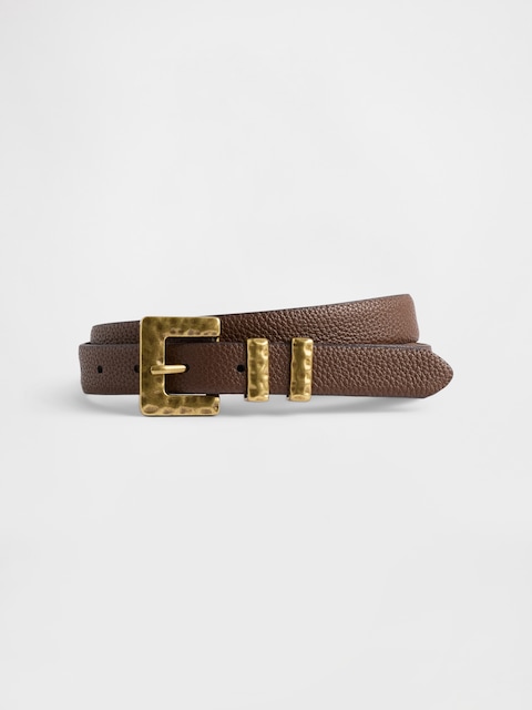 CEINTURE EN CUIR GRAINÉ VÉGANE