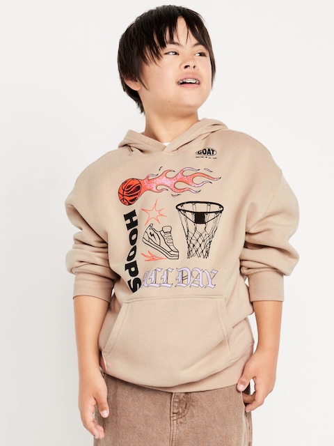 Favorite Fleece Oversized Graphic Fleece Pullover Hoodie for Boys