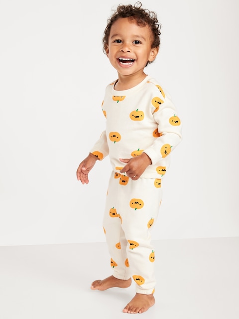 Printed French Terry Sweatshirt and Pants Set for Baby