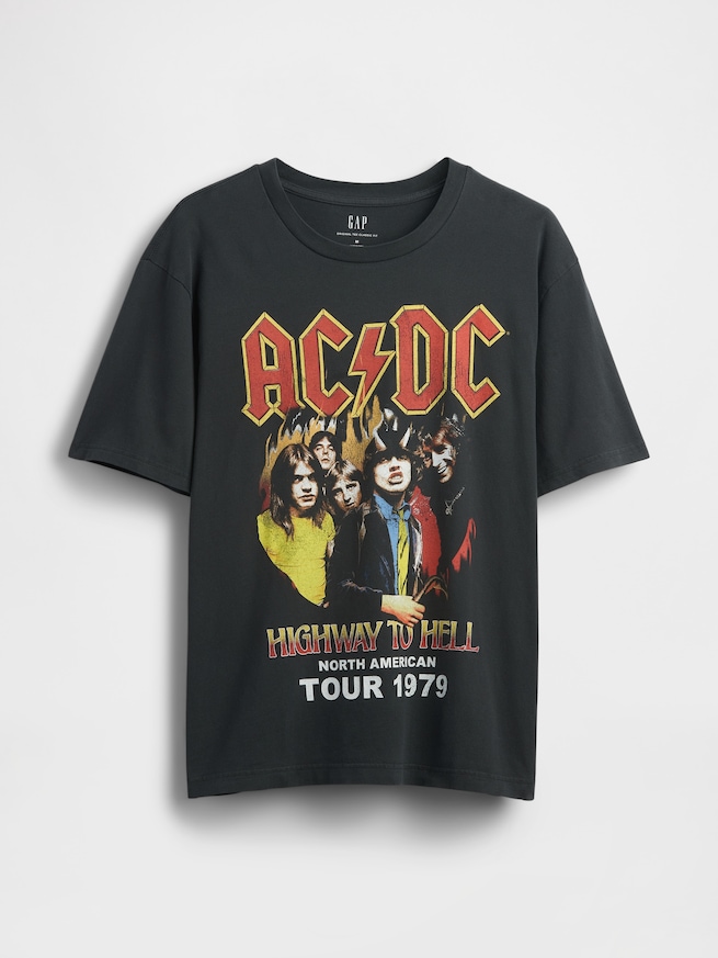 AC/DC 1979 ツアー グラフィックTシャツ-4