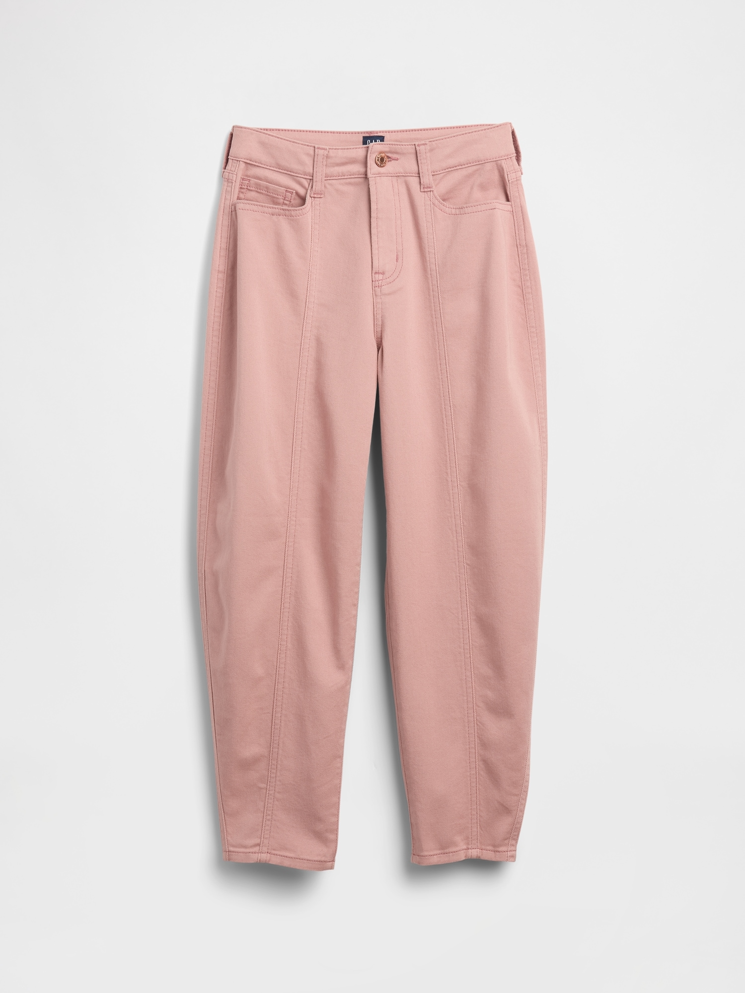 Kids High Rise Seamed Barrel Jeans