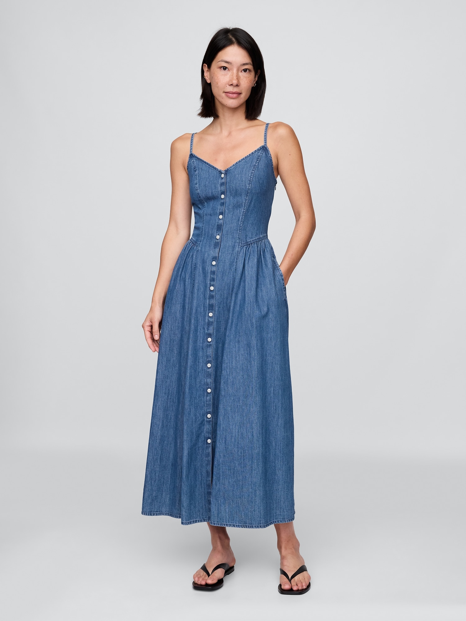 Gap デニム シーム マキシワンピース Gap デニム シーム マキシワンピース