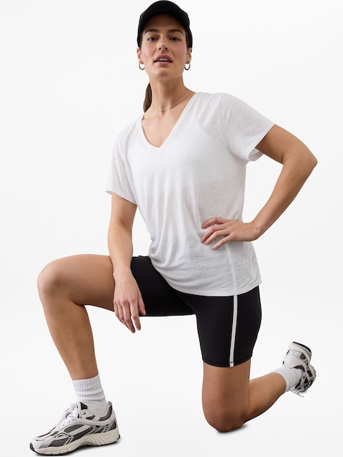 Getaway Linen Blend V-Neck Tee