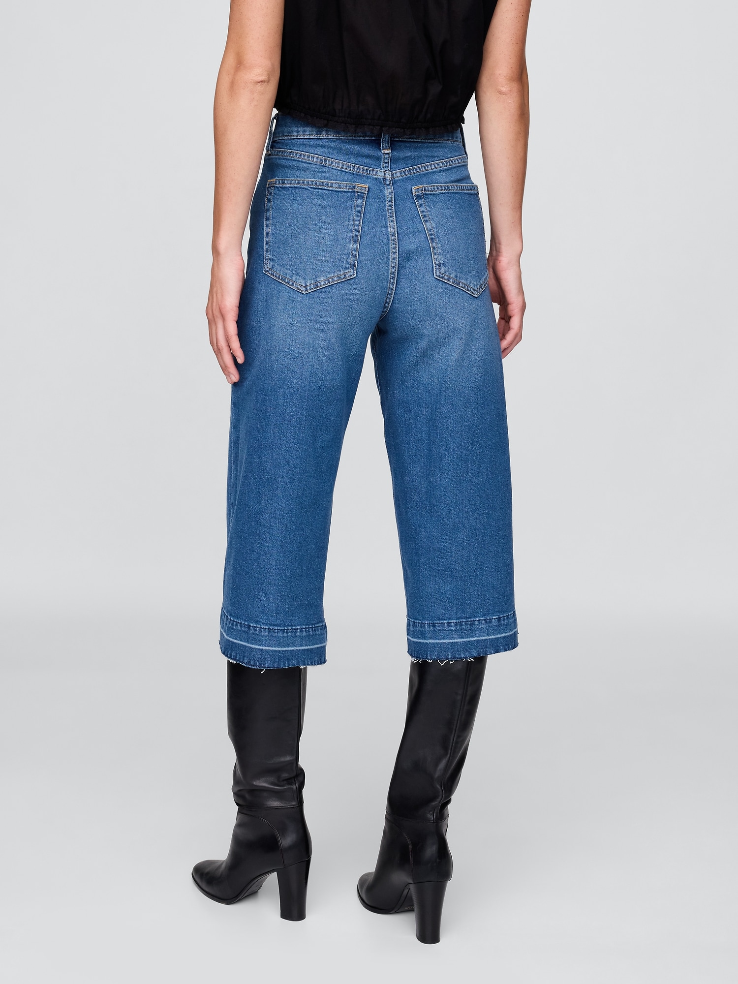 High Rise Culotte Jeans