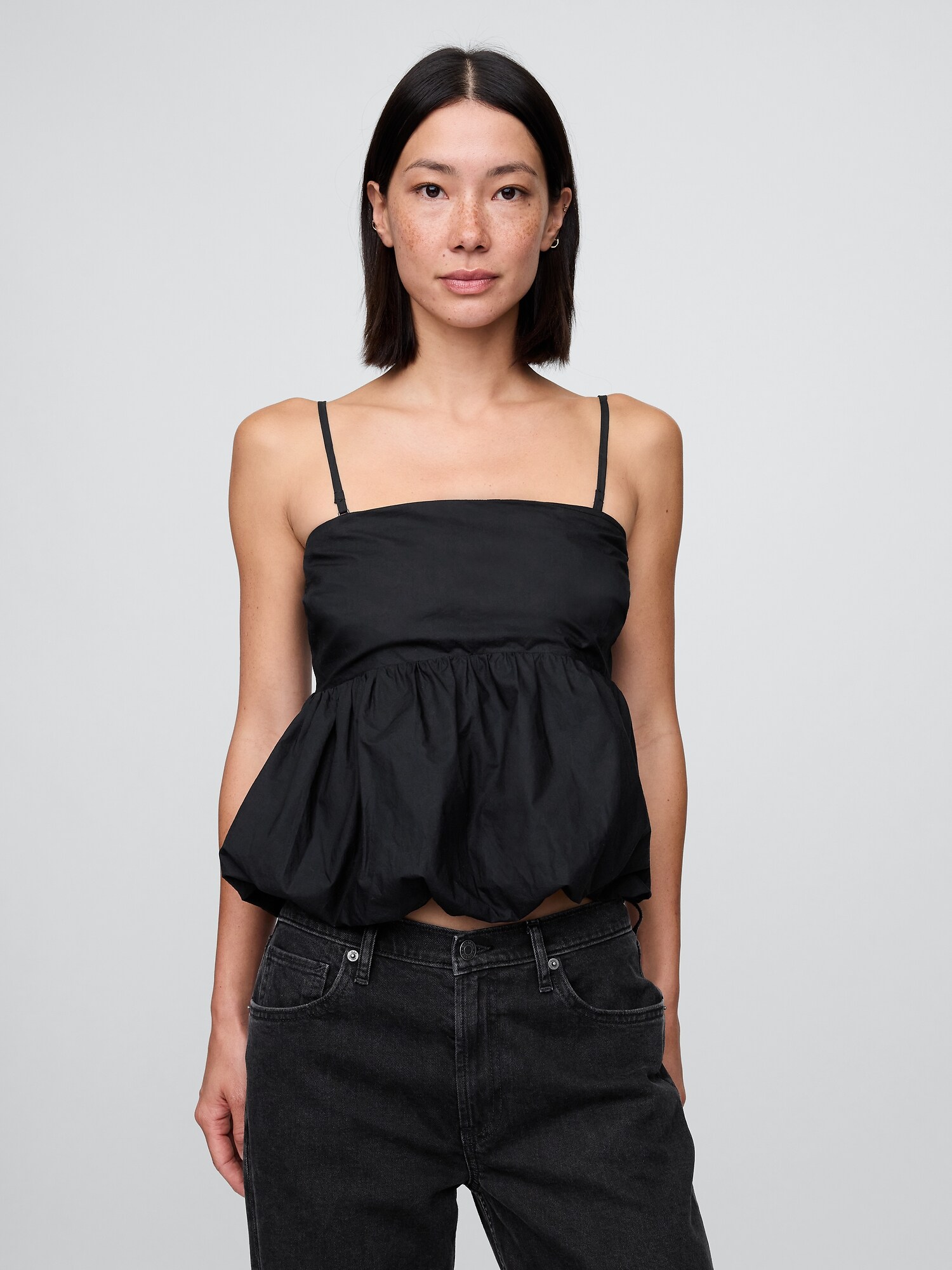 Gap ポプリン バブル クロップド トップス Gap ポプリン バブル クロップド トップス