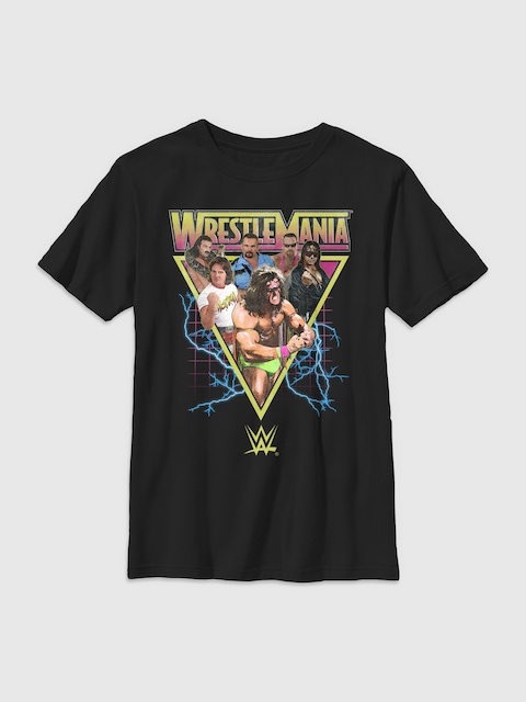 WWE Retro Wrestlers Triangle Gender-Neutral Graphic T-Shirt for Kids