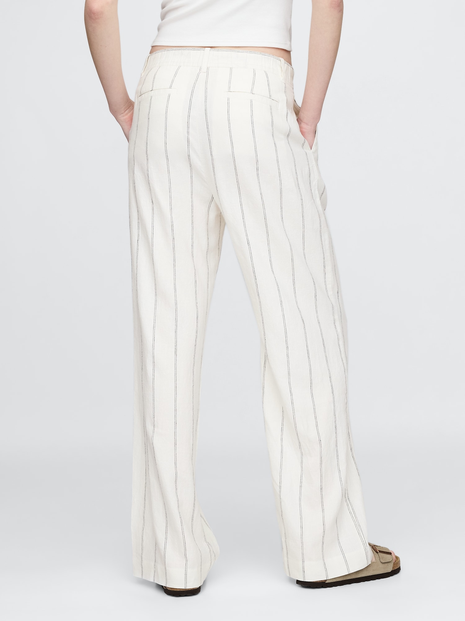 365 High Rise Linen-Blend Trousers