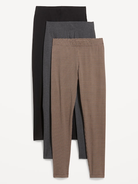 High-Waisted Fashion Layering Leggings 3-Pack