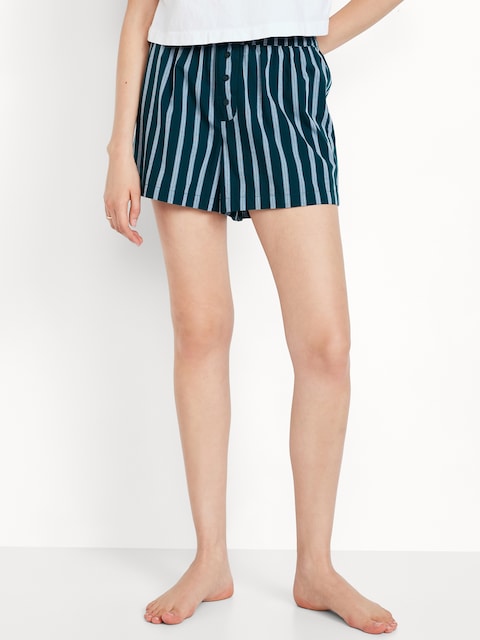 Poplin Boxer Pajama Shorts