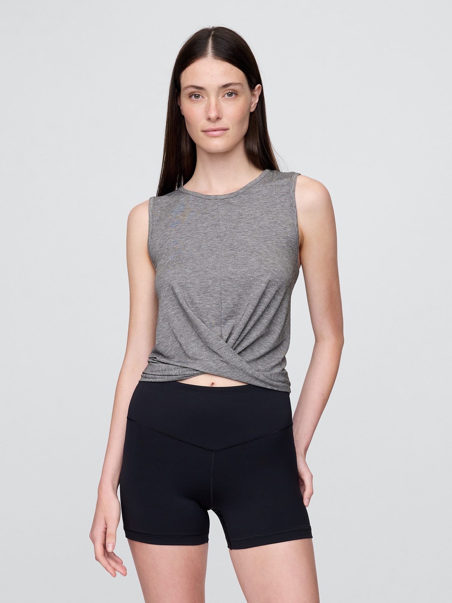 GapFit Breathe Twist-Front Tank Top