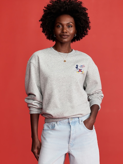 Old Navy x Disney© Mickey Mouse Oversized Flag Logo-Graphic Sweatshirt
