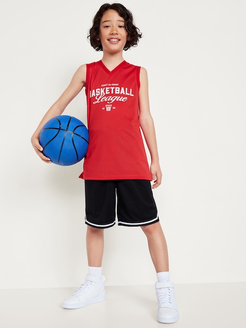 Mesh Graphic Basketball Tank Top for Boys