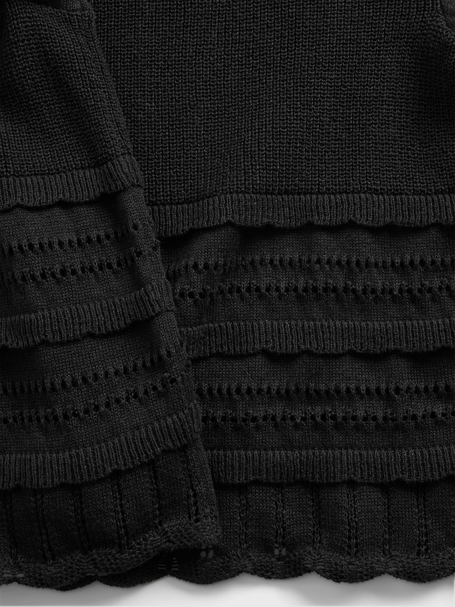 リネンブレンド ポインテールセーター クロップドトップス-3