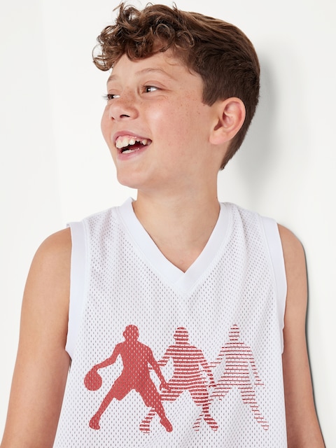 Mesh Graphic Basketball Tank Top for Boys