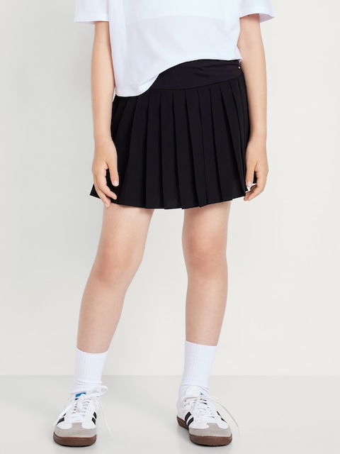High-Waisted Pleated Performance Skort for Girls