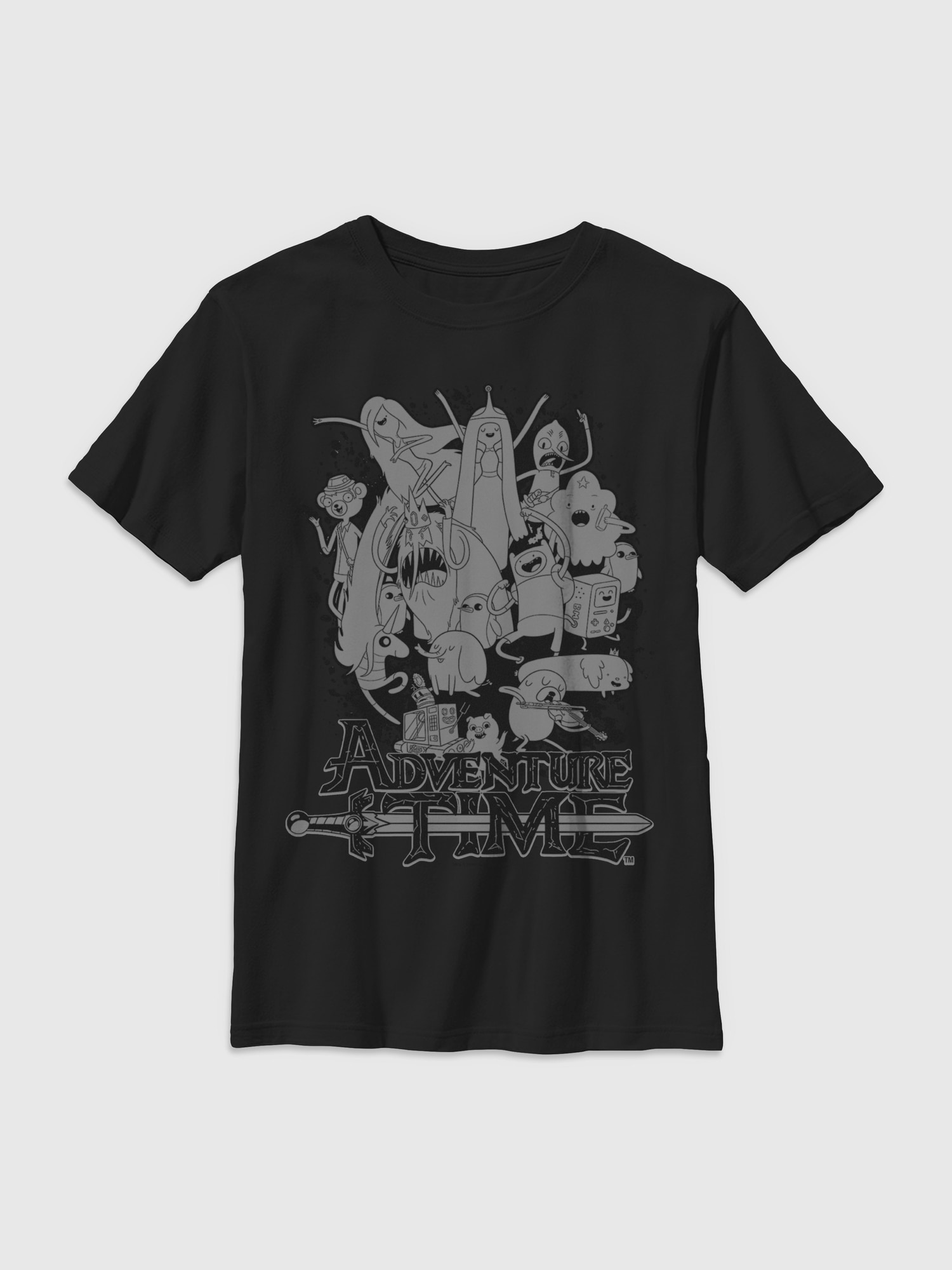 Adventure Time Group Splat Gender-Neutral Graphic T-Shirt for Kids