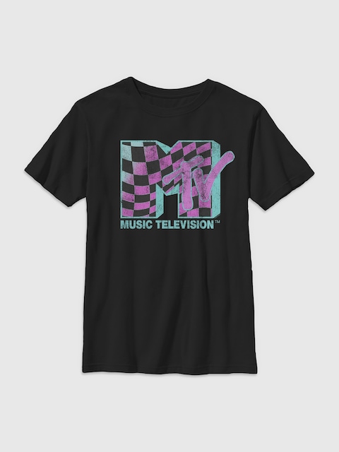 MTV Checkered Gender-Neutral Graphic T-Shirt for Kids