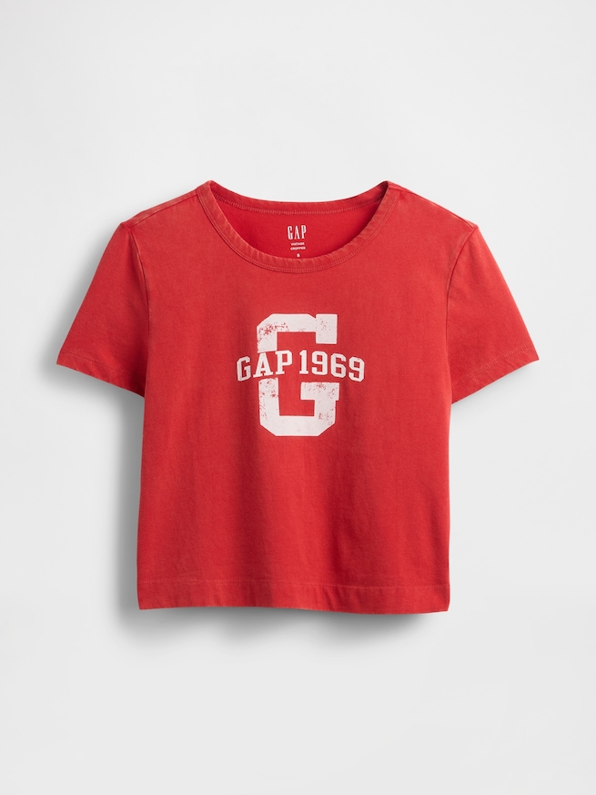 オーガニックコットン ヴィンテージソフト クロップドTシャツ-4