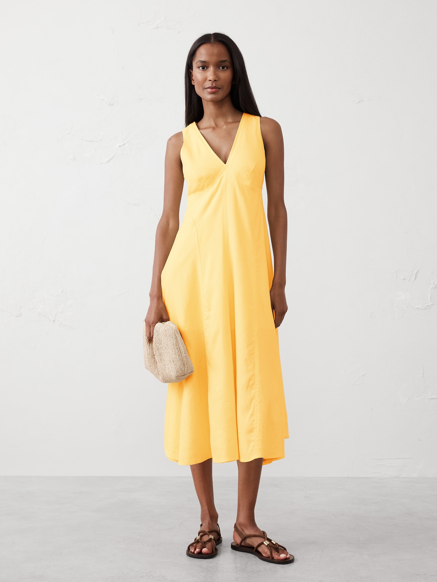 jessica simpson linen dress 3T Jessica Simpson Yellow Tropical Linen Blend Dress main image 1