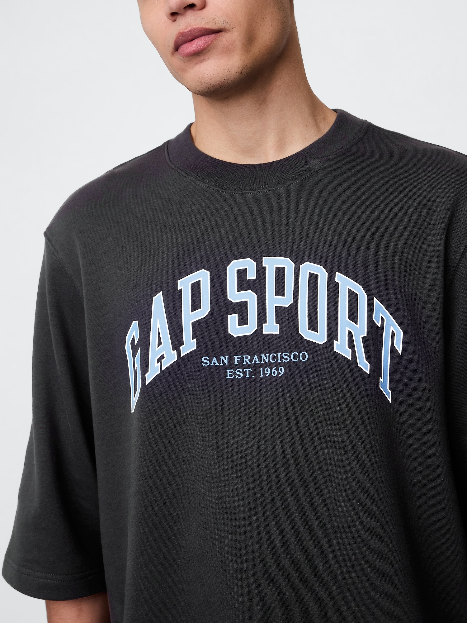 オーバーサイズ GAPグラフィック フレンチテリー クルーネックスウェット-3