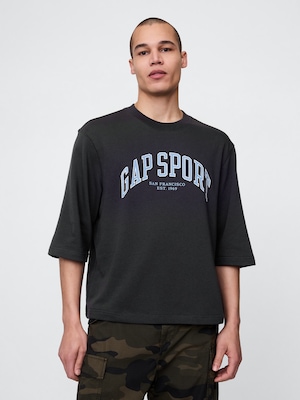 オーバーサイズ GAPグラフィック フレンチテリー クルーネックスウェット