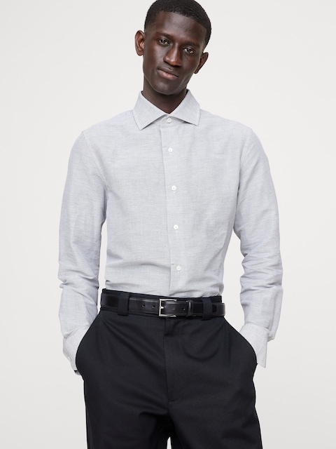 CHEMISE HABILLÉE AJUSTÉE EN LIN ET COTON