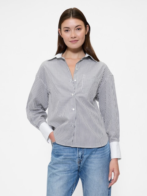Stripe Poplin Big Shirt