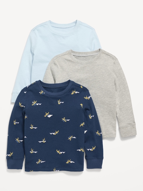 Long-Sleeve T-Shirt 3-Pack for Toddler Boys