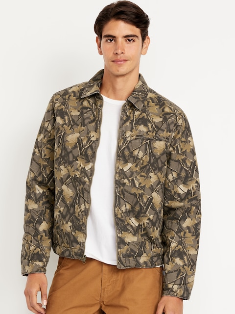 VESTE CAMPAGNARDE EN TOILE À MOTIF