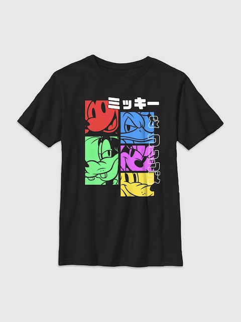 Mickey Classic Pop Katakana Gender-Neutral Graphic T-Shirt for Kids