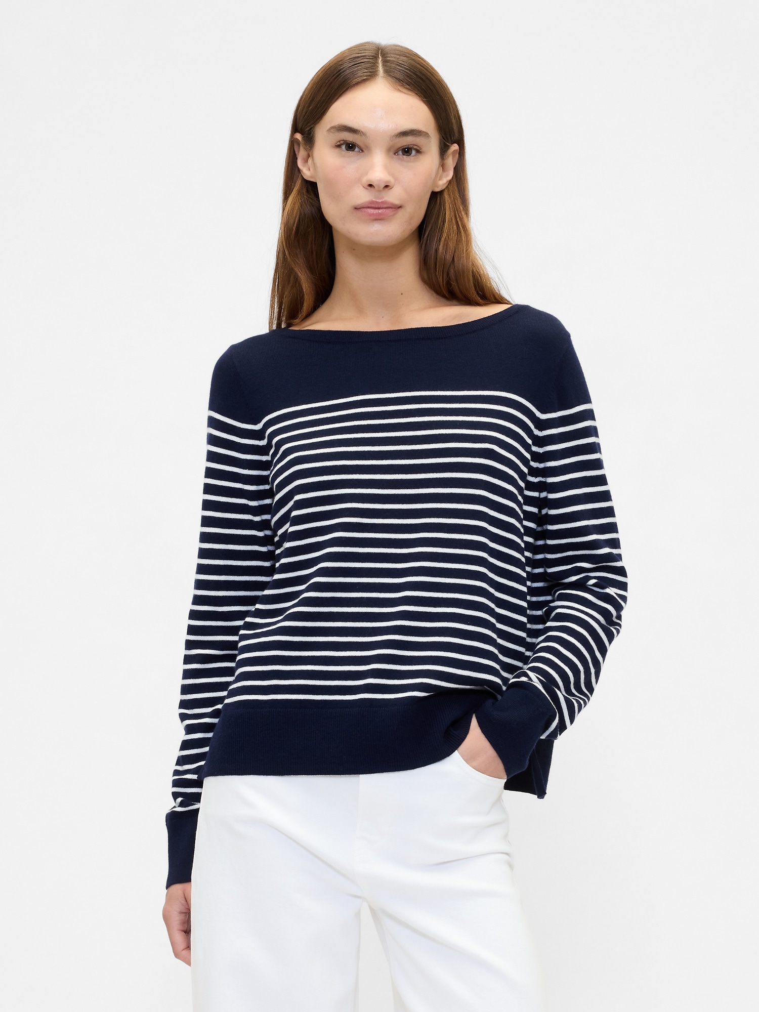 Relaxed Stripe Boatneck Sweater