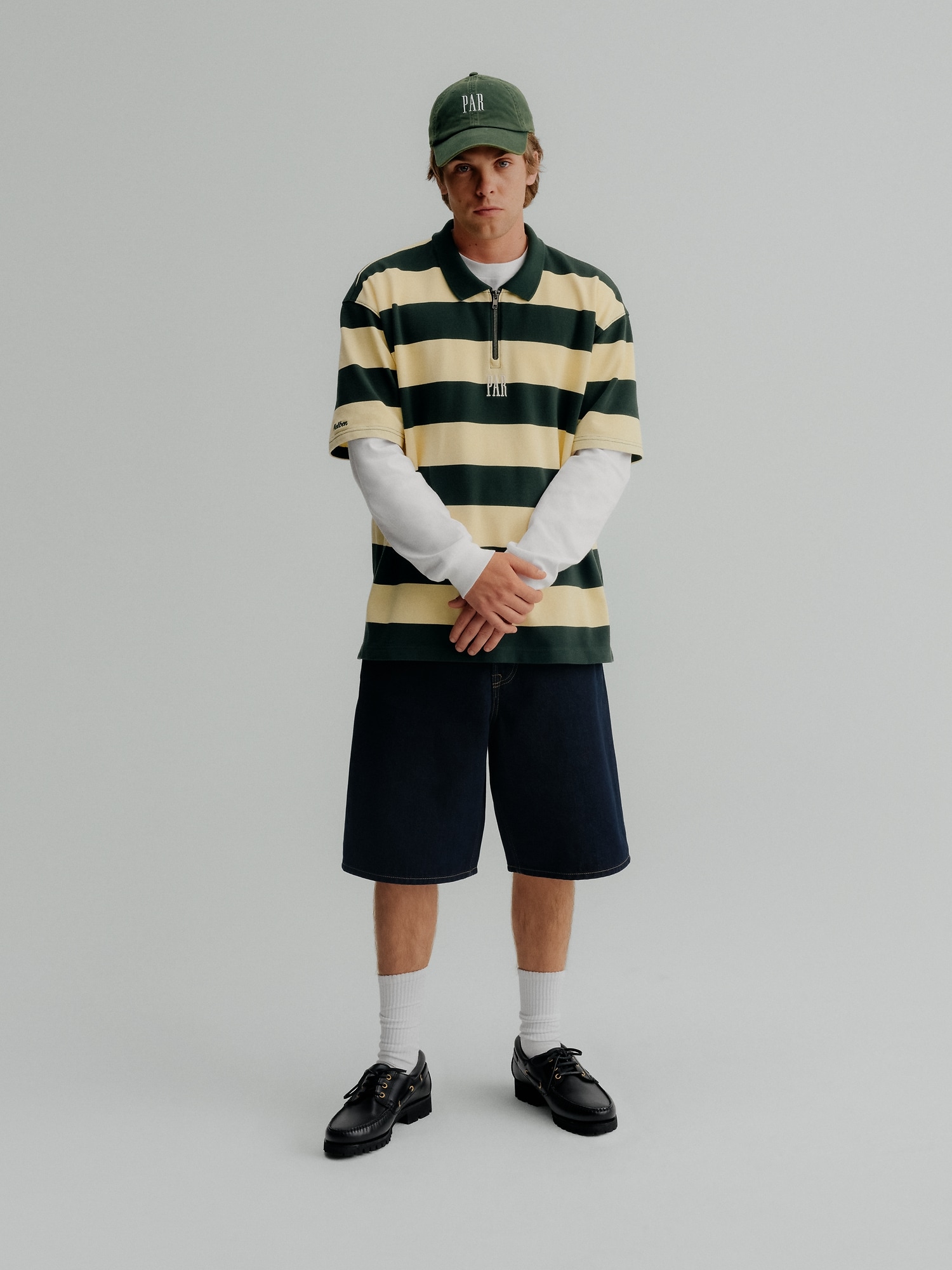 Gap × Malbon ロゴ ストライプ ポロシャツ-5