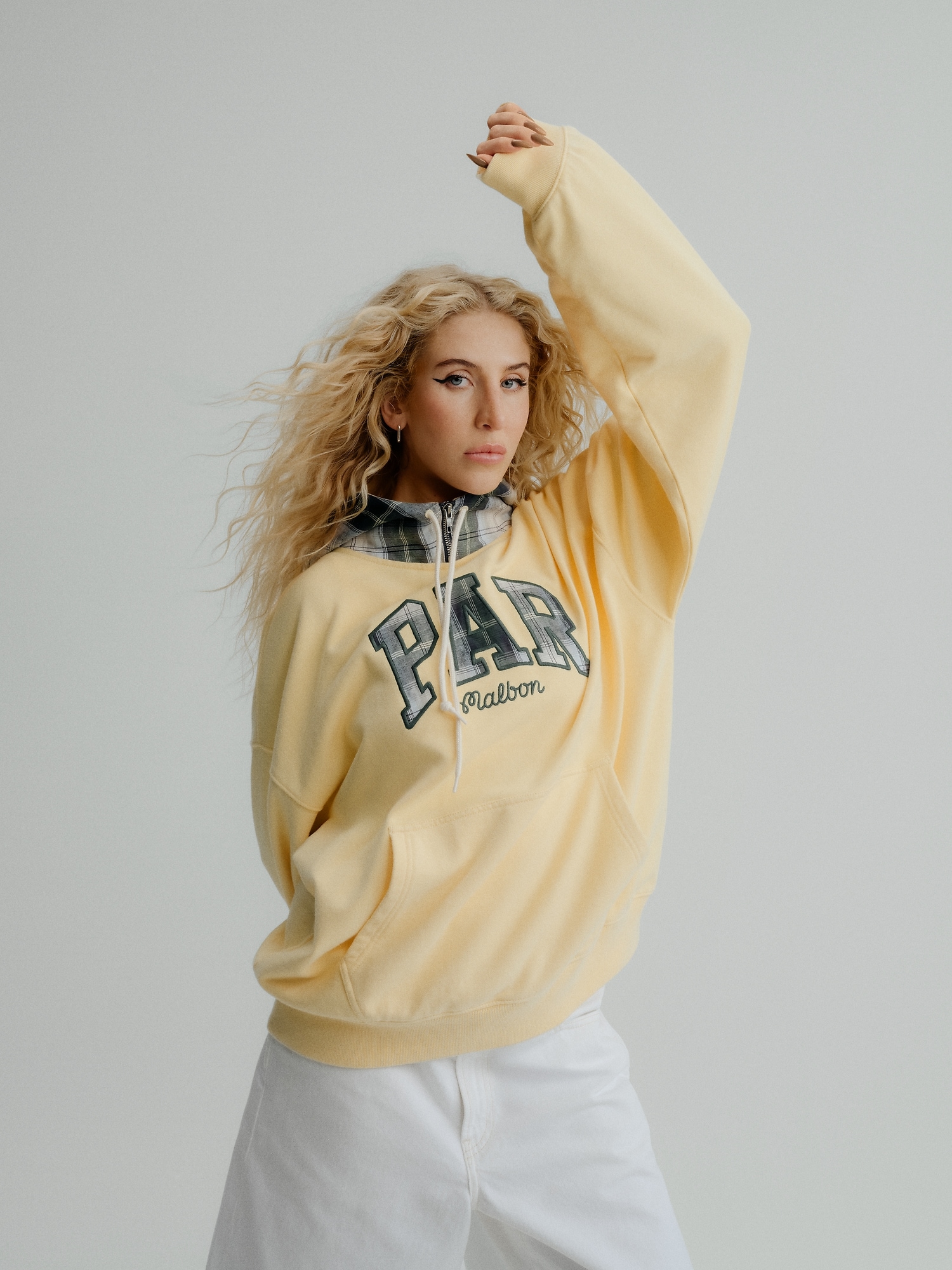 Gap × Malbon ヘビーウェイト フレンチテリー ロゴパーカー-8