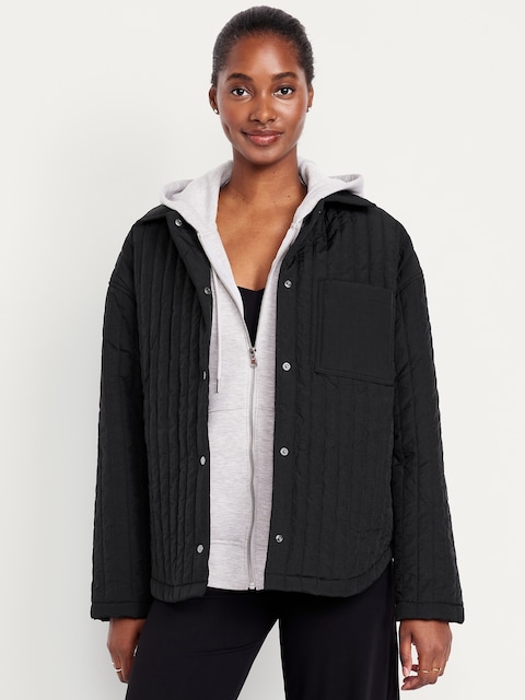 Oversized Lightweight Water-Resistant Quilted Jacket