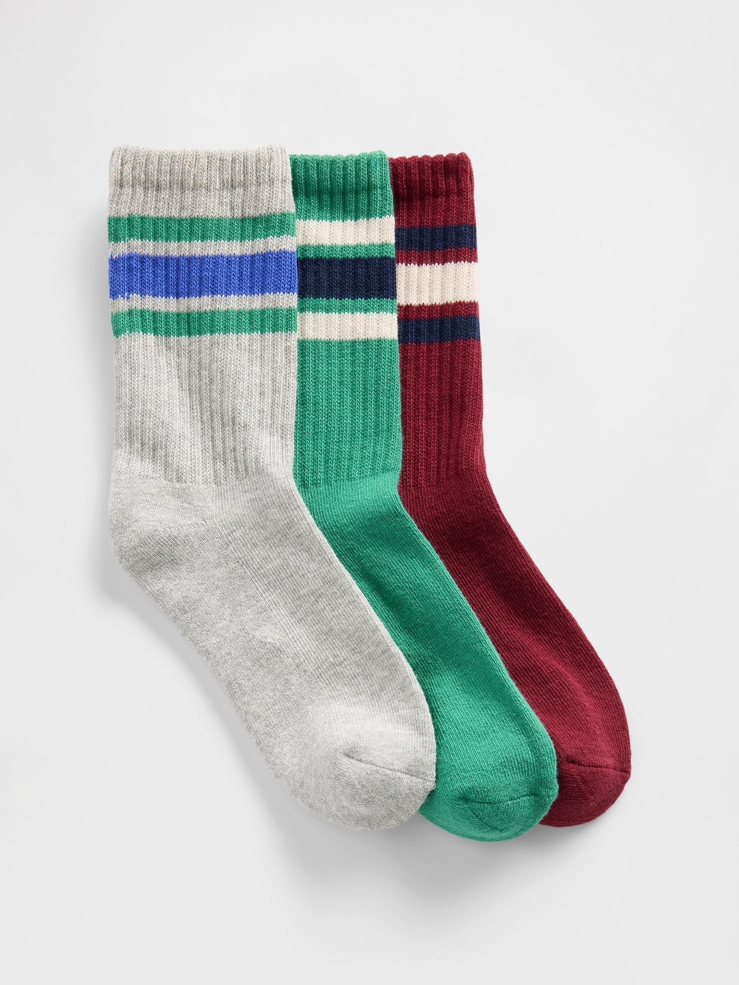 Gap バーシティスタイル スラウチー クルーソックス 3足セット (キッズ) Gap バーシティスタイル スラウチー クルーソックス 3足セット (キッズ)