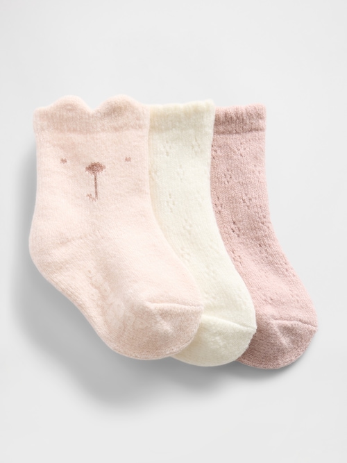 CashSoft カシミヤタッチ クルーソックス 3足セット (ベビー)