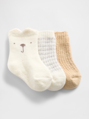 CashSoft カシミヤタッチ クルーソックス 3足セット (ベビー)