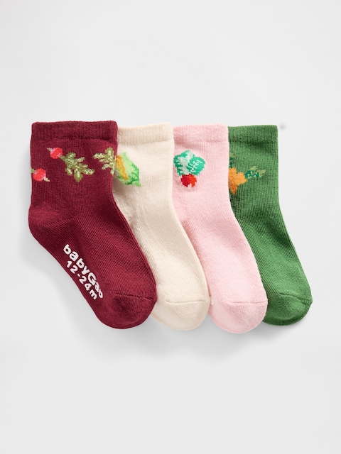 CHAUSSETTES COURTES POUR BÉBÉ ET TOUT-PETIT (PAQUET DE 4 PAIRES)