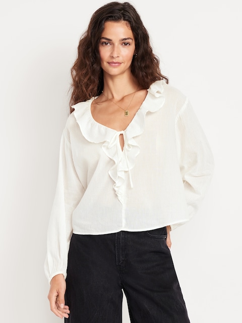Tie-Front Ruffle Top