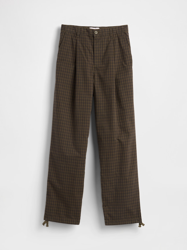 プレイド タック入りパンツ-5